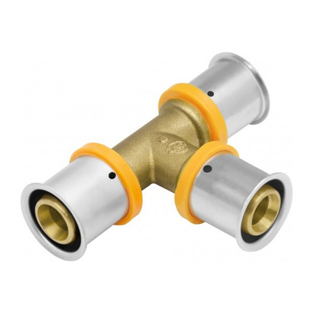 Trójnik mosiężny 25 mm z pierścieniem zaprasowywanym KAN-therm ultraPRESS 1009257152