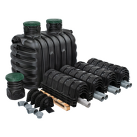 Zestaw przydomowej oczyszczalni ścieków GRAF osadnik gliny z filtrem biologicznym EPURECO6 2700 L + studzienka SL-RR + nadbudowa zbiornika D400 H250 (2 szt.) W-264 G