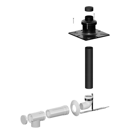 Zestaw kominowy przyłączeniowy do szachtu 80/125 mm Ricom ZB-03