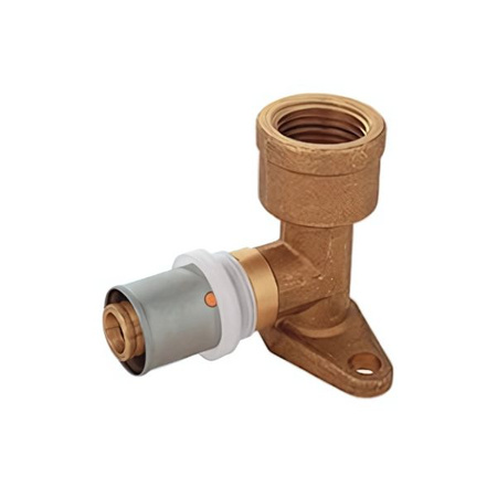 Kolano naścienne zaprasowywane mosiężne krótkie 16 x 1/2" 90 st. Herz P711631