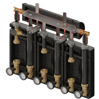 Zestaw hydrauliczny 3 grup mieszających Brygada PRO 3D+ 7005 z rozdzielaczem KRE 3D+ + zawór termostatyczny VTA 372 ESBE Elterm 867005